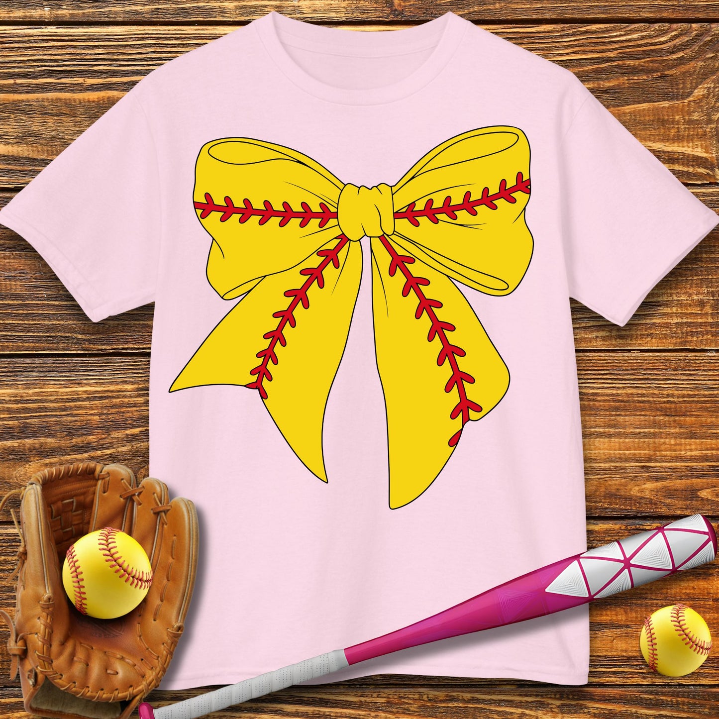 Softball Coquette Kids T-Shirt