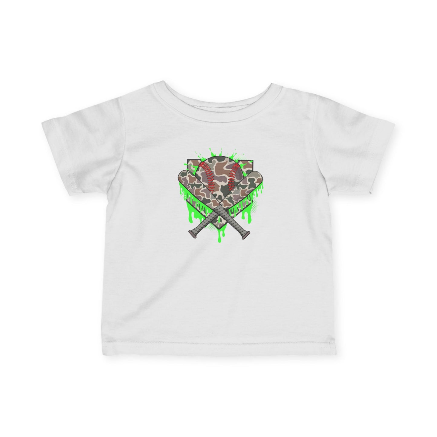 Baseball Camo Drip Infant Baby Tee