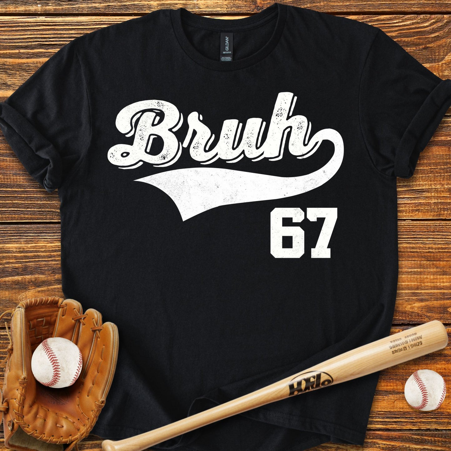 67 Bruh Baseball Adult T-Shirt