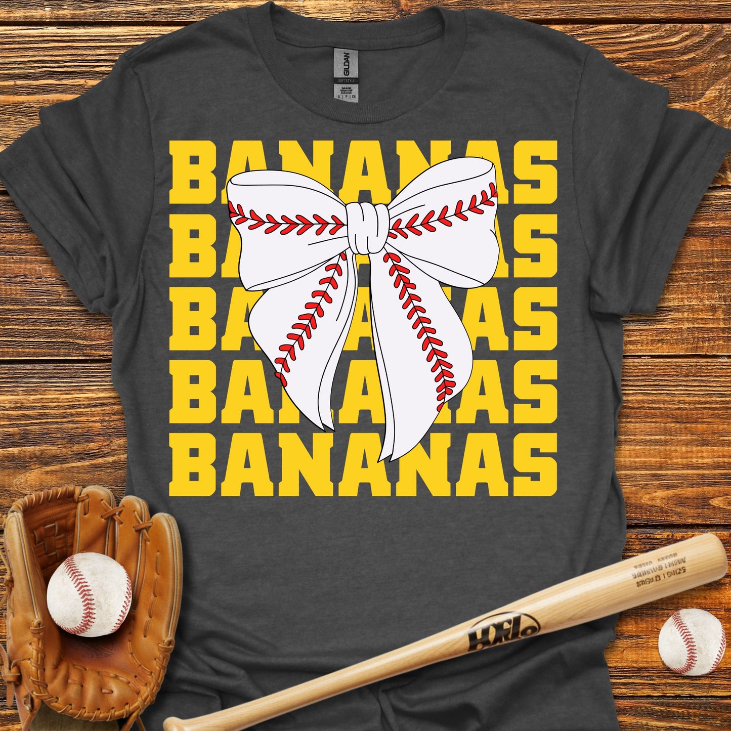 Bananas Coquette Baseball Adult T-Shirt