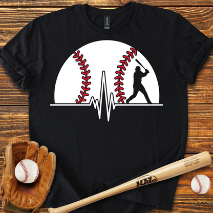 Baseball Heartbeat Adult T-Shirt