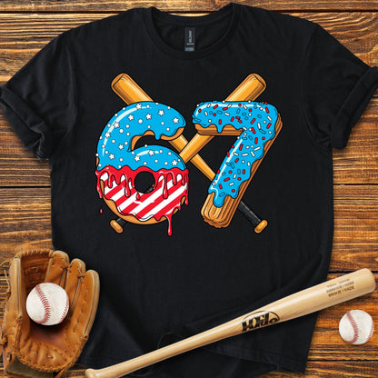 Baseball Drip 67 USA Adult T-Shirt