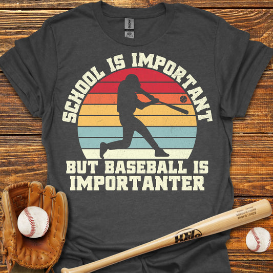 Baseball Is Importanter Swing Adult T-Shirt