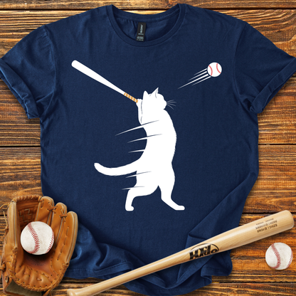 Cat Baseball Adult T-Shirt
