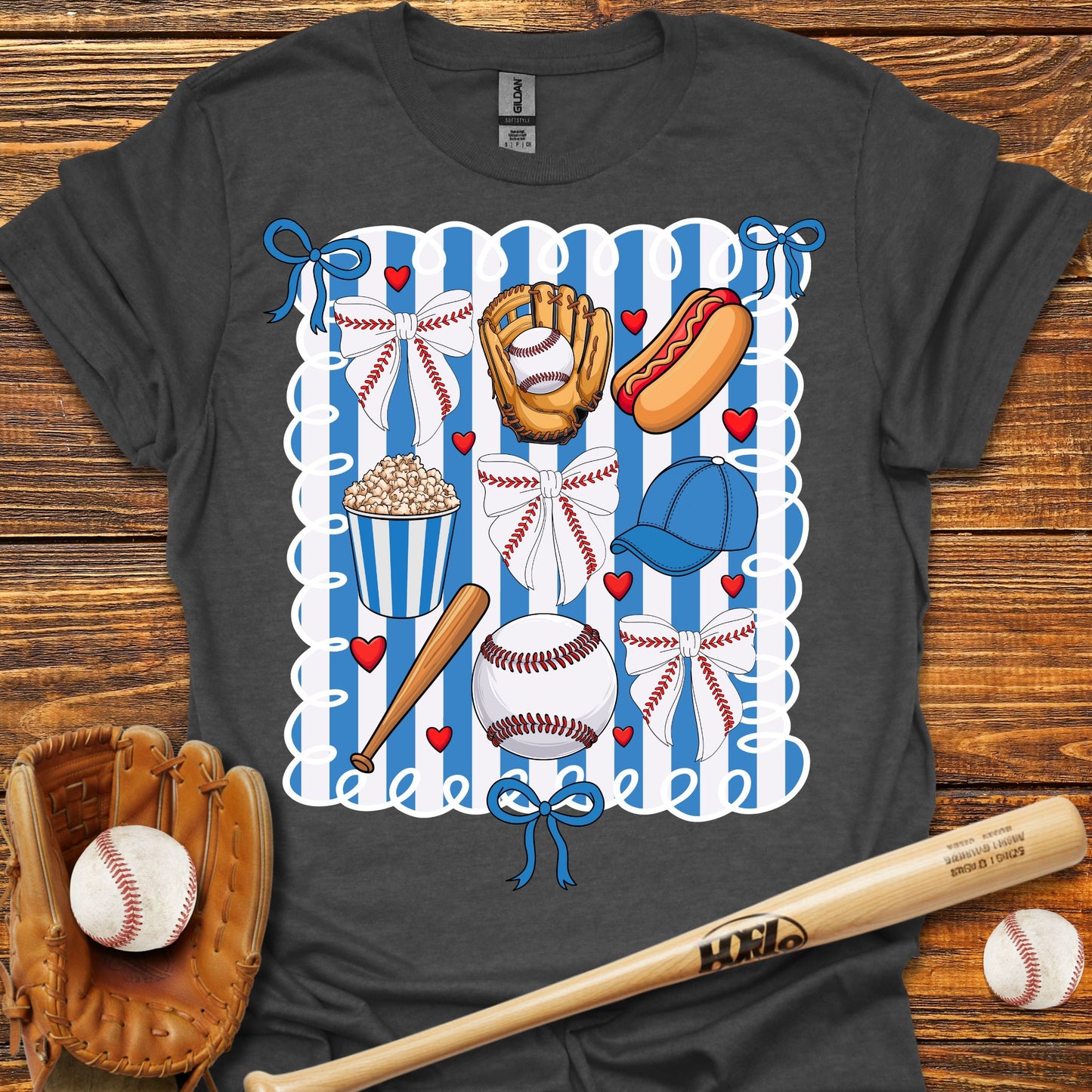 Baseball Bow Adult T-Shirt