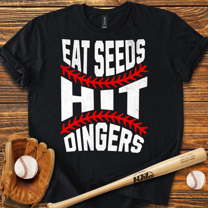 Eat Seeds Hit Dingers Adult T-Shirt