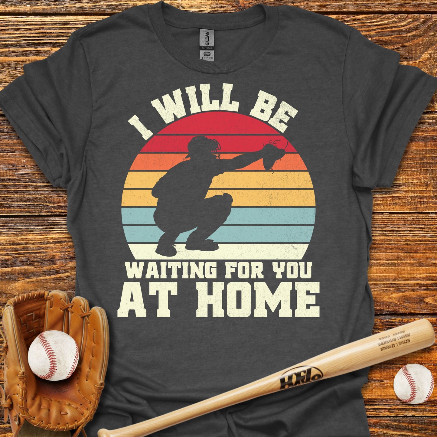 Wating For You At Home Catcher Adult T-Shirt