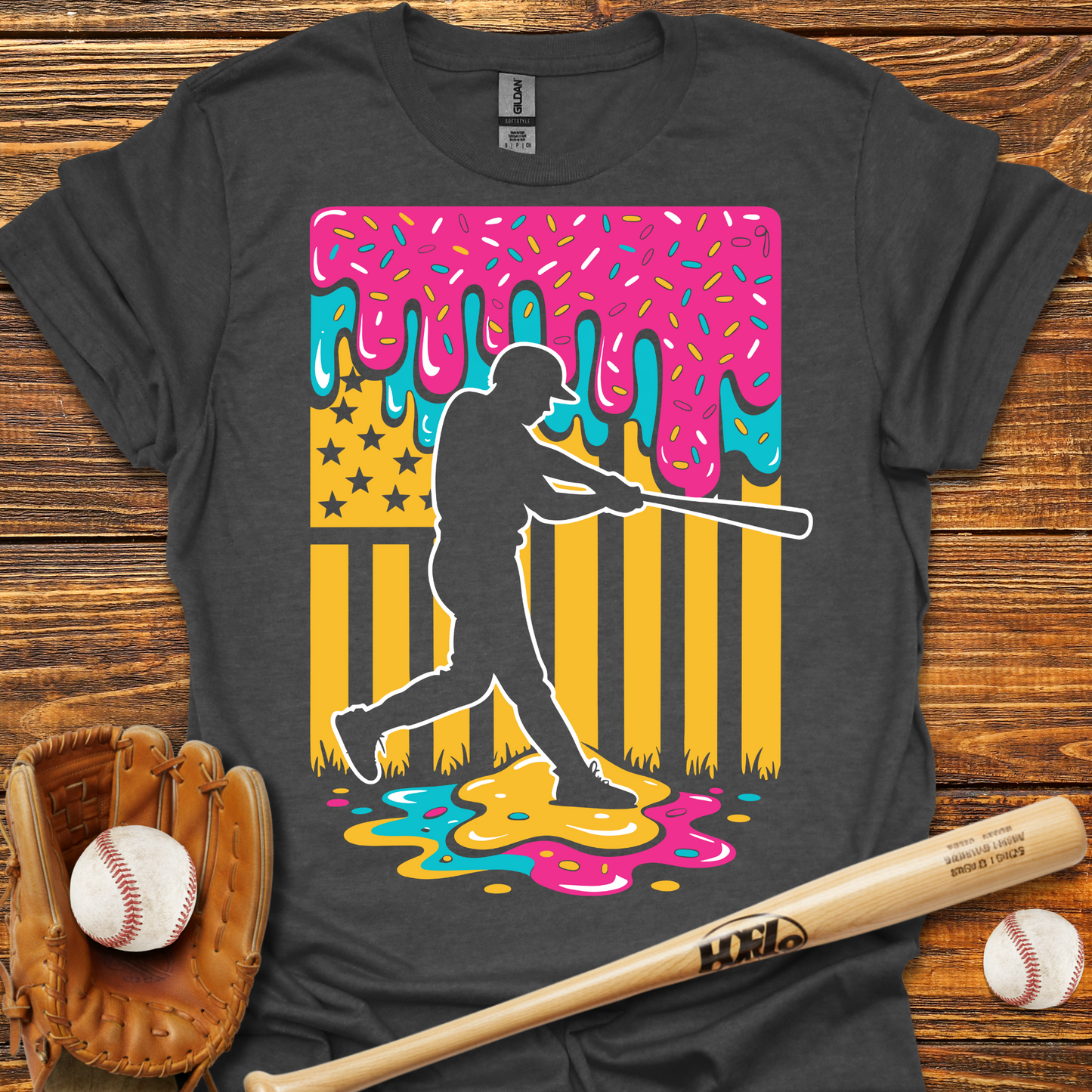 USA Flag Drip Adult T-Shirt