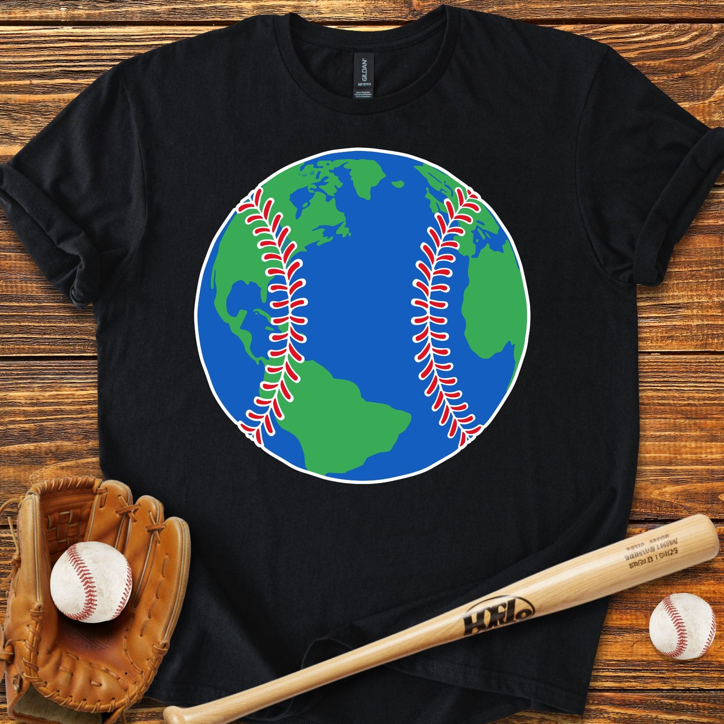Baseball Earth Adult T-Shirt