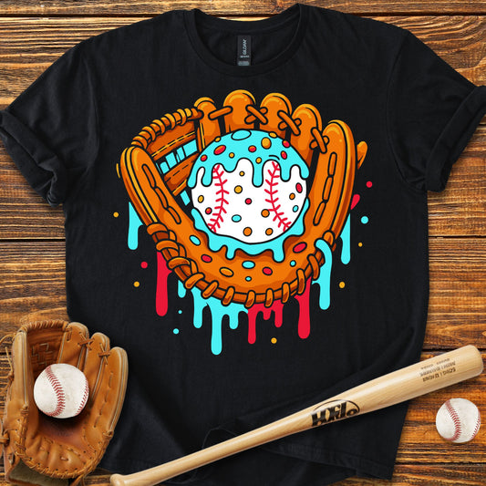 Drip Baseball Glove Adult T-shirt
