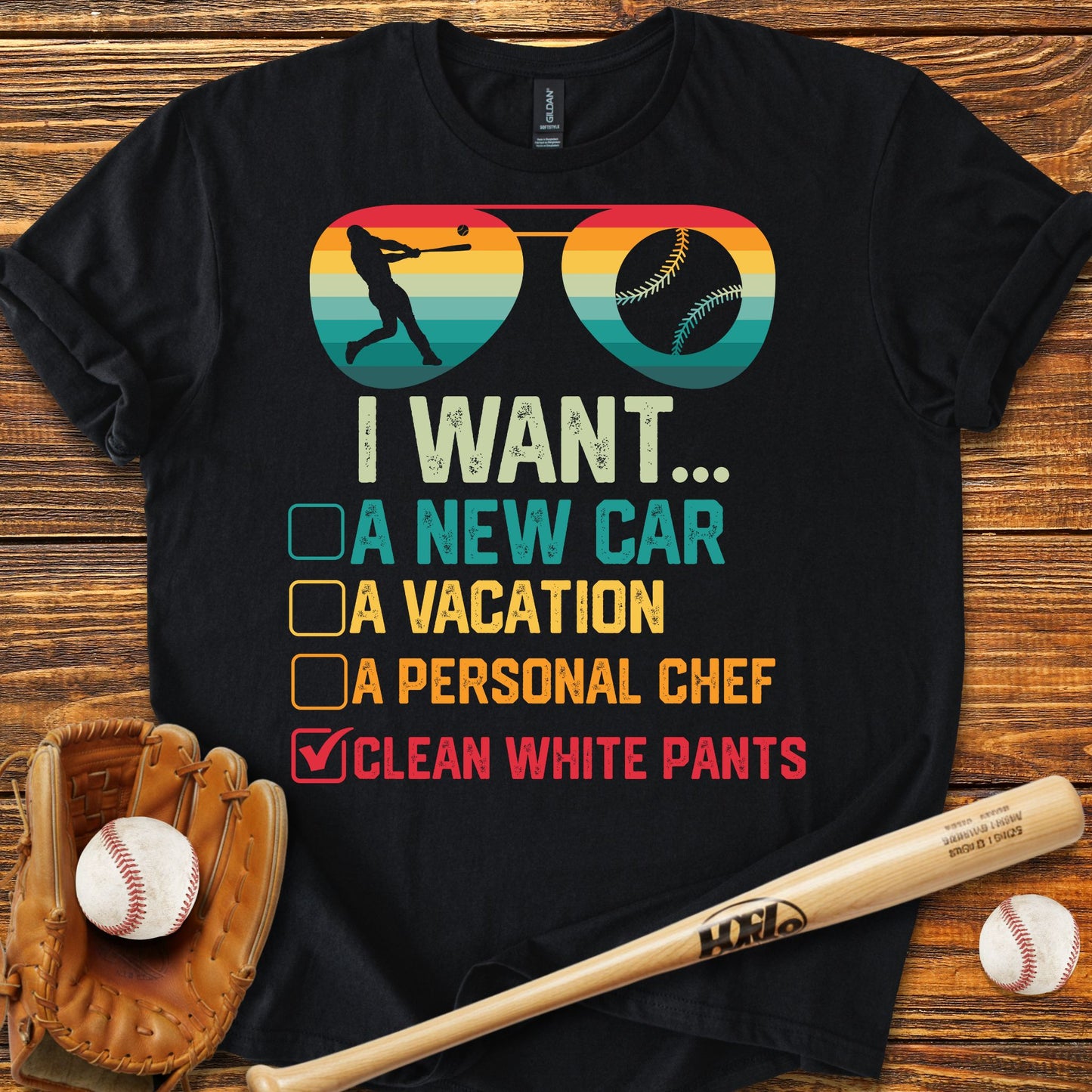 White Baseball Pants Adult T-Shirt