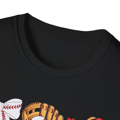 Baseball & Movie Night Unisex Softstyle T-Shirt, Sports Fan Tee, Gift for Dad, Summer Outing Shirt, Movie Lovers Apparel