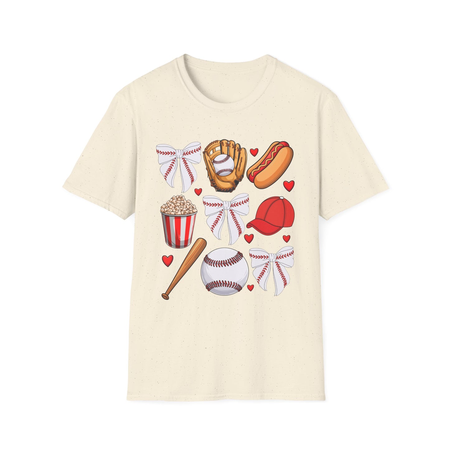 Baseball & Movie Night Unisex Softstyle T-Shirt, Sports Fan Tee, Gift for Dad, Summer Outing Shirt, Movie Lovers Apparel