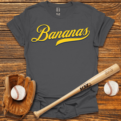 Bananas Retro Baseball Adult T-Shirt