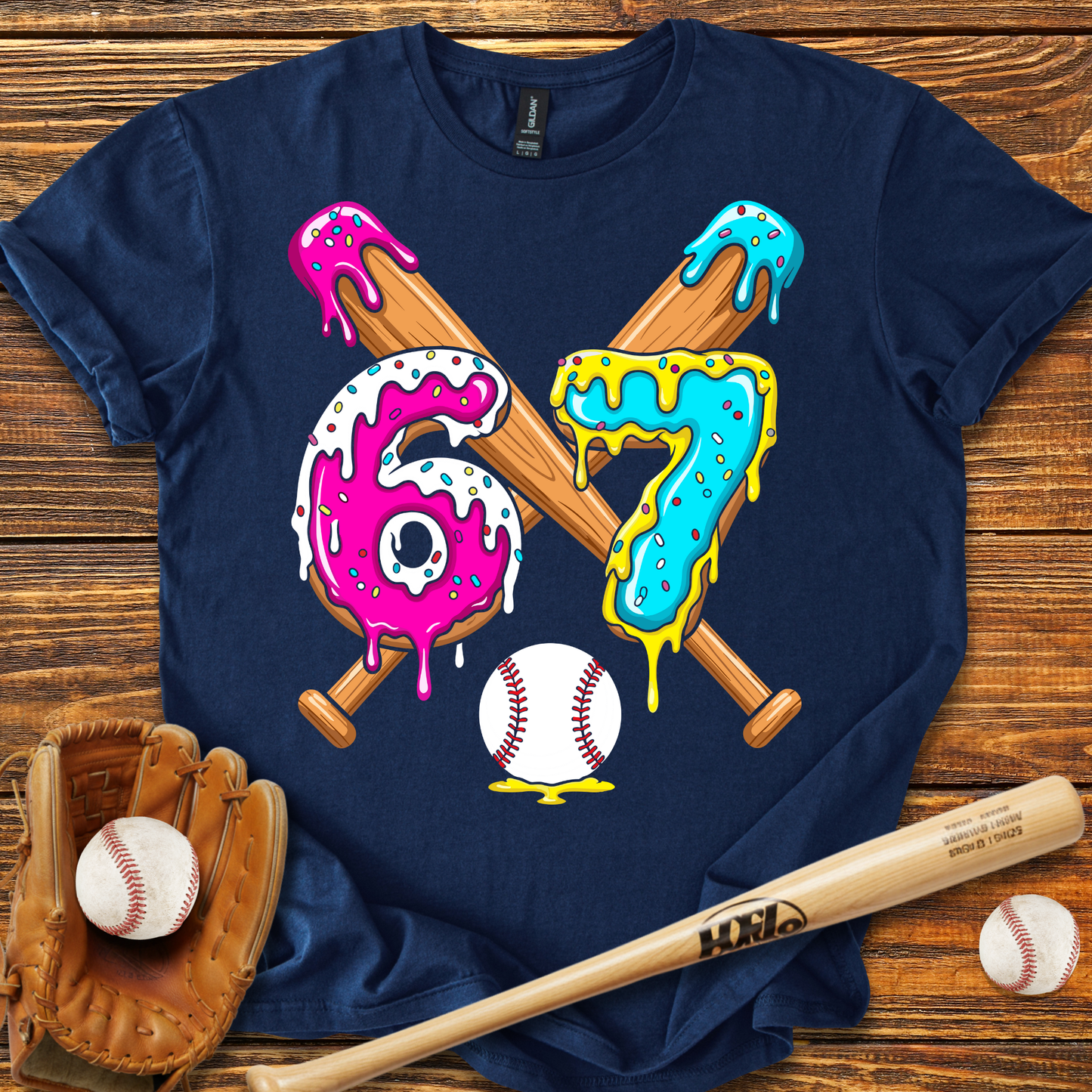 Baseball Drip 67 Adult T-Shirt