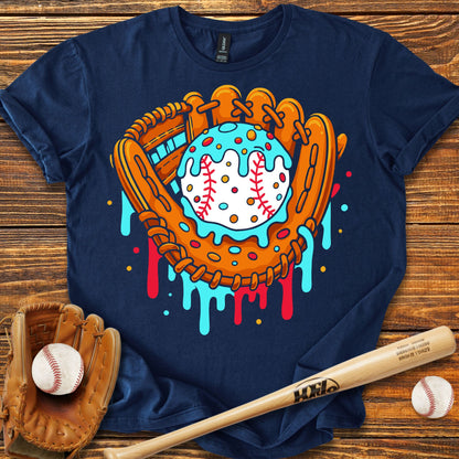 Drip Baseball Glove Adult T-shirt