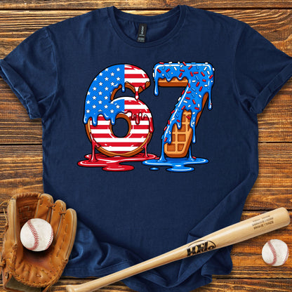 Baseball Drip 67 USA Adult T-Shirt