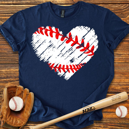 Baseball Heart Adult T-shirt
