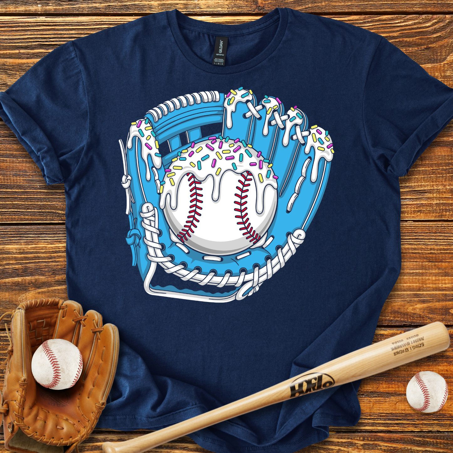 Drip Baseball Glove Adult T-Shirt