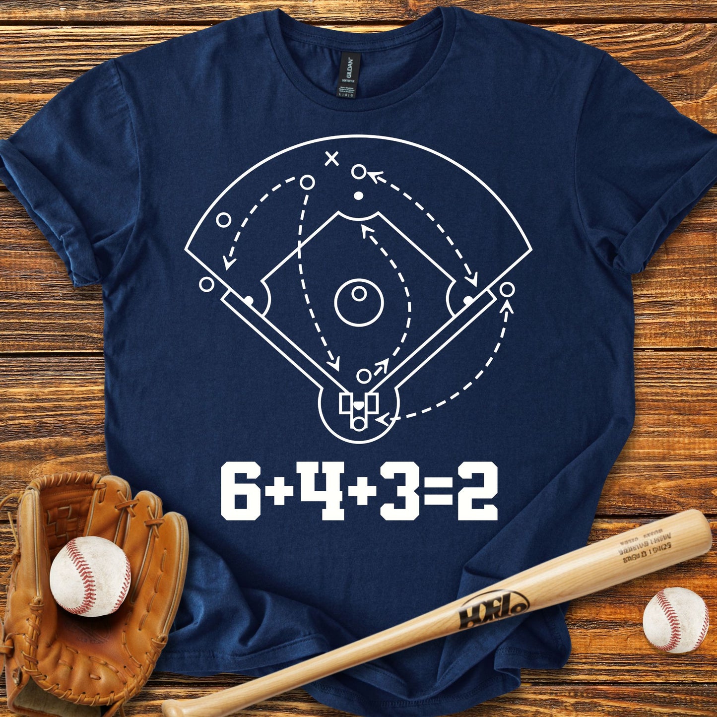 6 4 3 2 Double Play Adult T-shirt