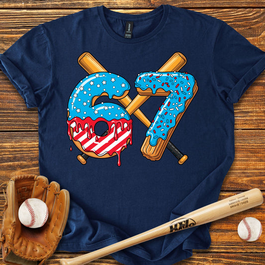 Baseball Drip 67 USA Adult T-Shirt