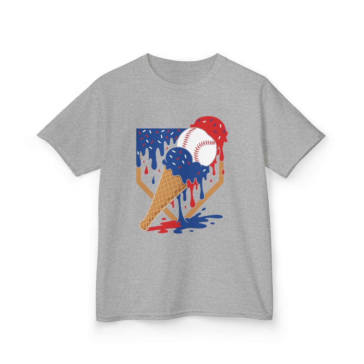 USA Baseball Ice Cream Drip Kids T-shirt
