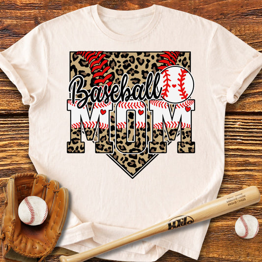 Baseball Mom Leopard T-Shirt