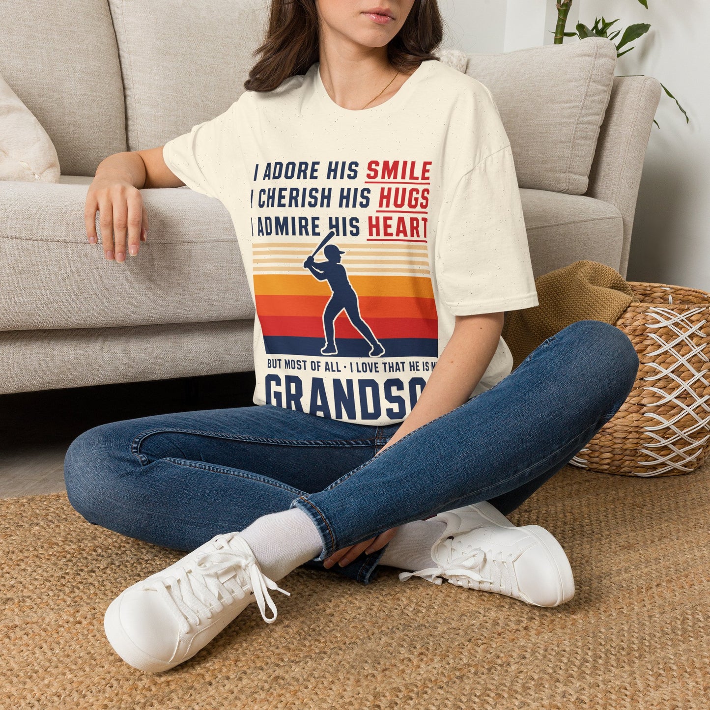 Grandma's Baseball Heart T-Shirt