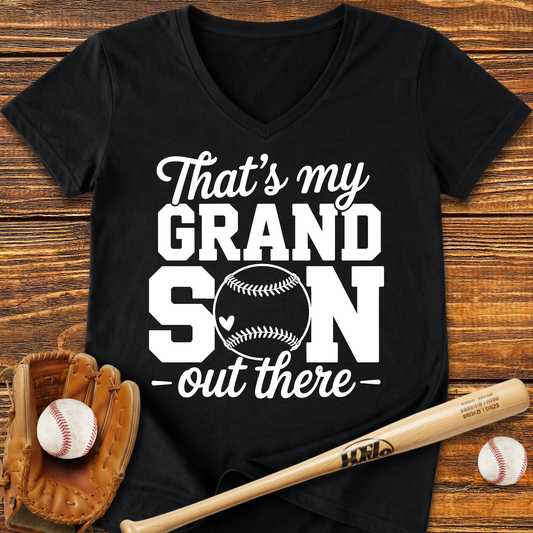 Grandson Out There Ladies V-Neck Tee