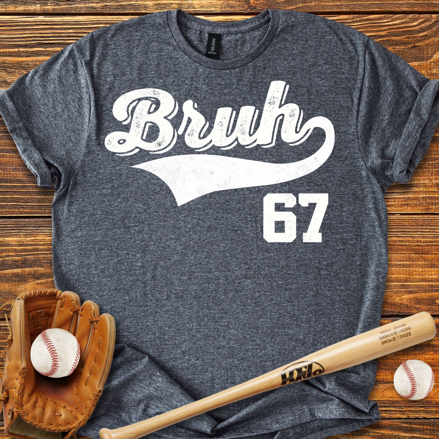 67 Bruh Baseball Adult T-Shirt