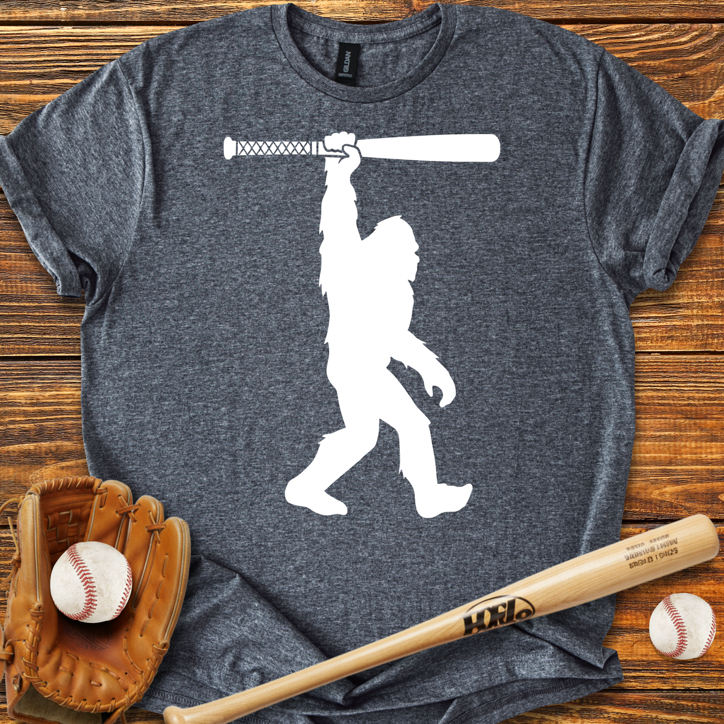 Bigfoot Baseball Adult T-shirt