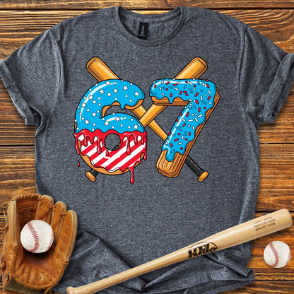 Baseball Drip 67 USA Adult T-Shirt
