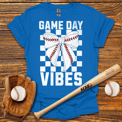Game Day Baseball Bow Adult T-Shirt