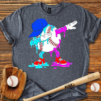 Dabbing Baseball Drip Adult T-Shirt