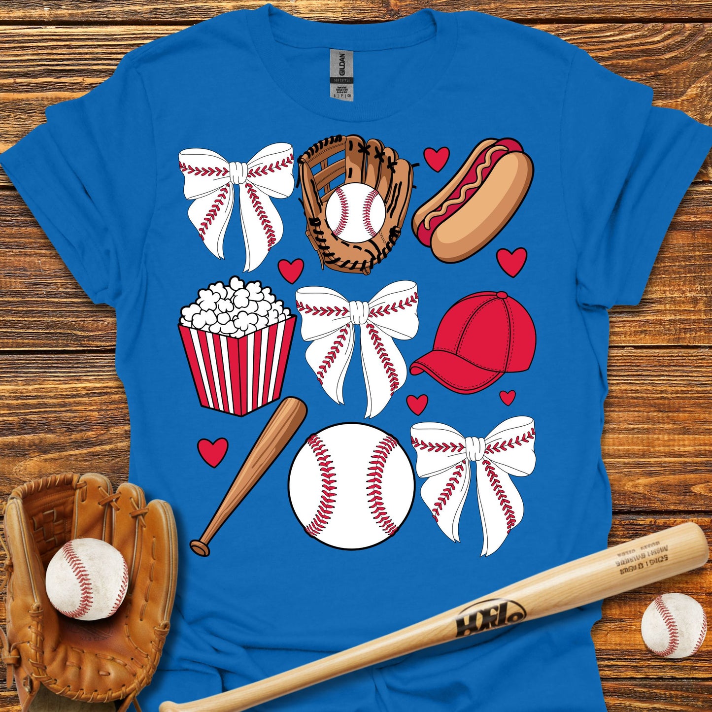 Baseball Coquette Bow Adult T-Shirt