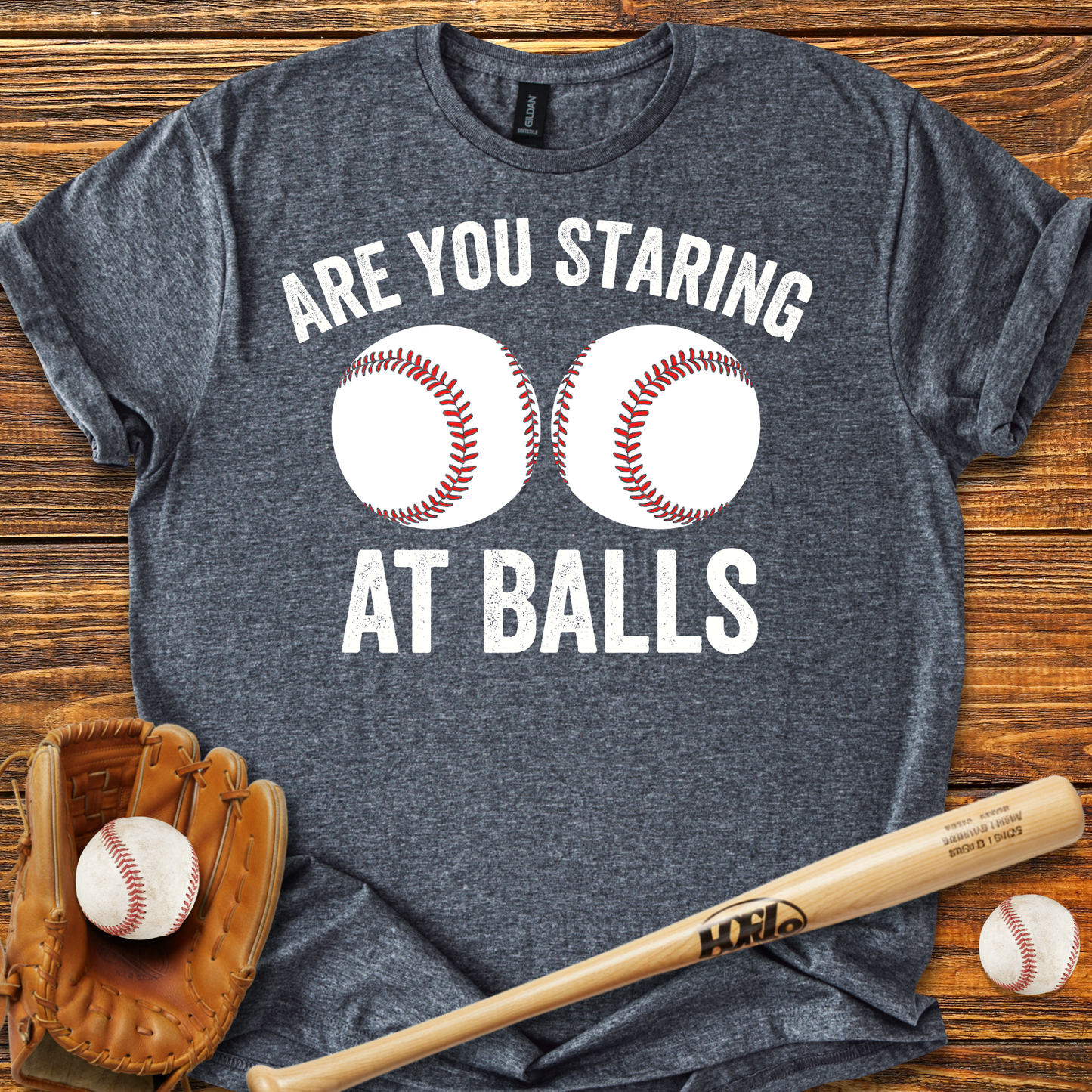 Staring At My Balls Adult T-shirt