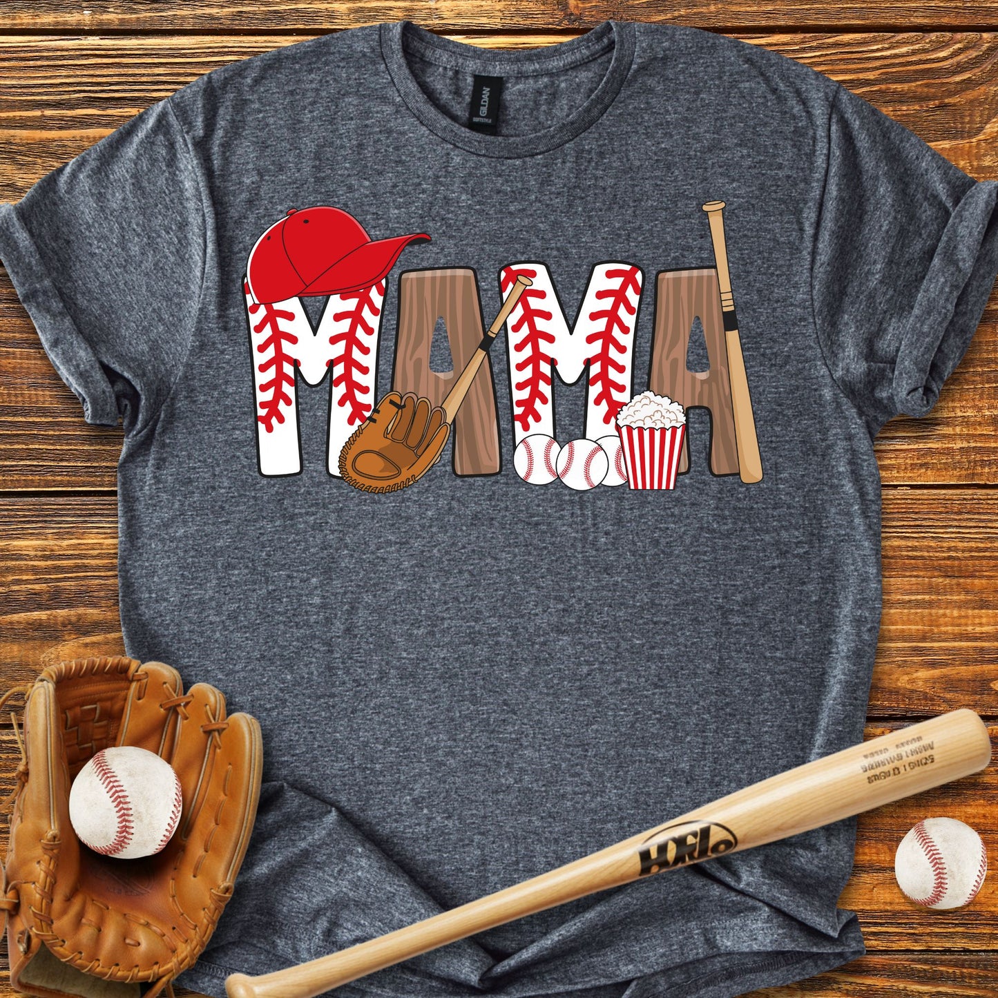 Baseball Mama Adult T-shirt