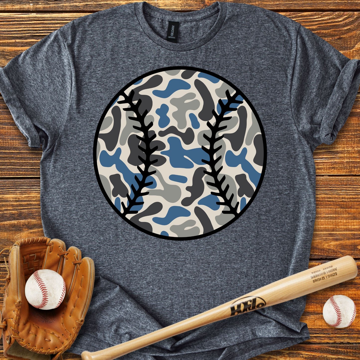 Baseball Camo Adult T-shirt