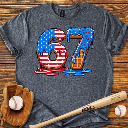 Baseball Drip 67 USA Adult T-Shirt