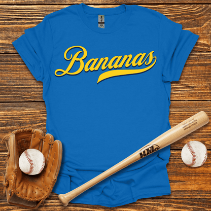 Bananas Retro Baseball Adult T-Shirt