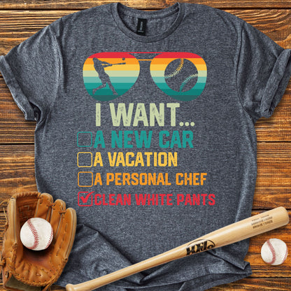 White Baseball Pants Adult T-Shirt