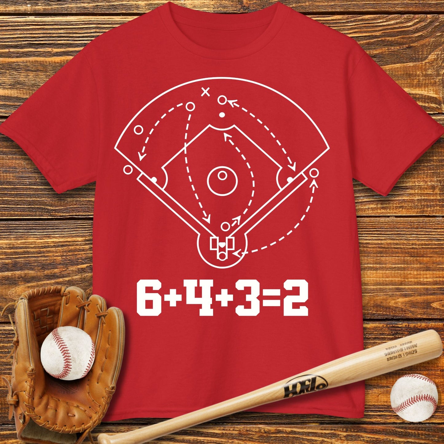 6 4 3 2 Double Play Kids T-Shirt - HomeRun PrintsKids clothes