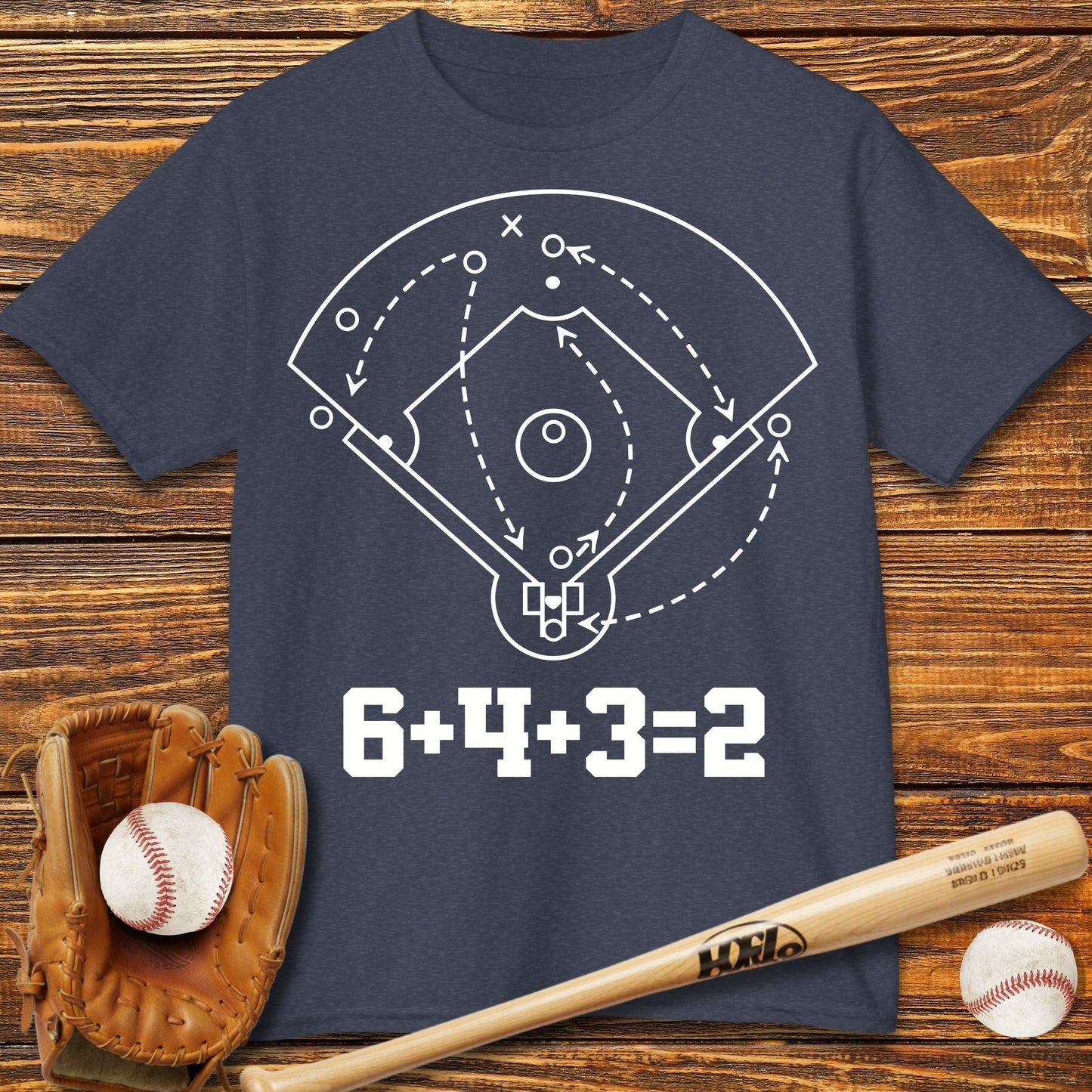 6 4 3 2 Double Play Kids T-Shirt - HomeRun PrintsKids clothes