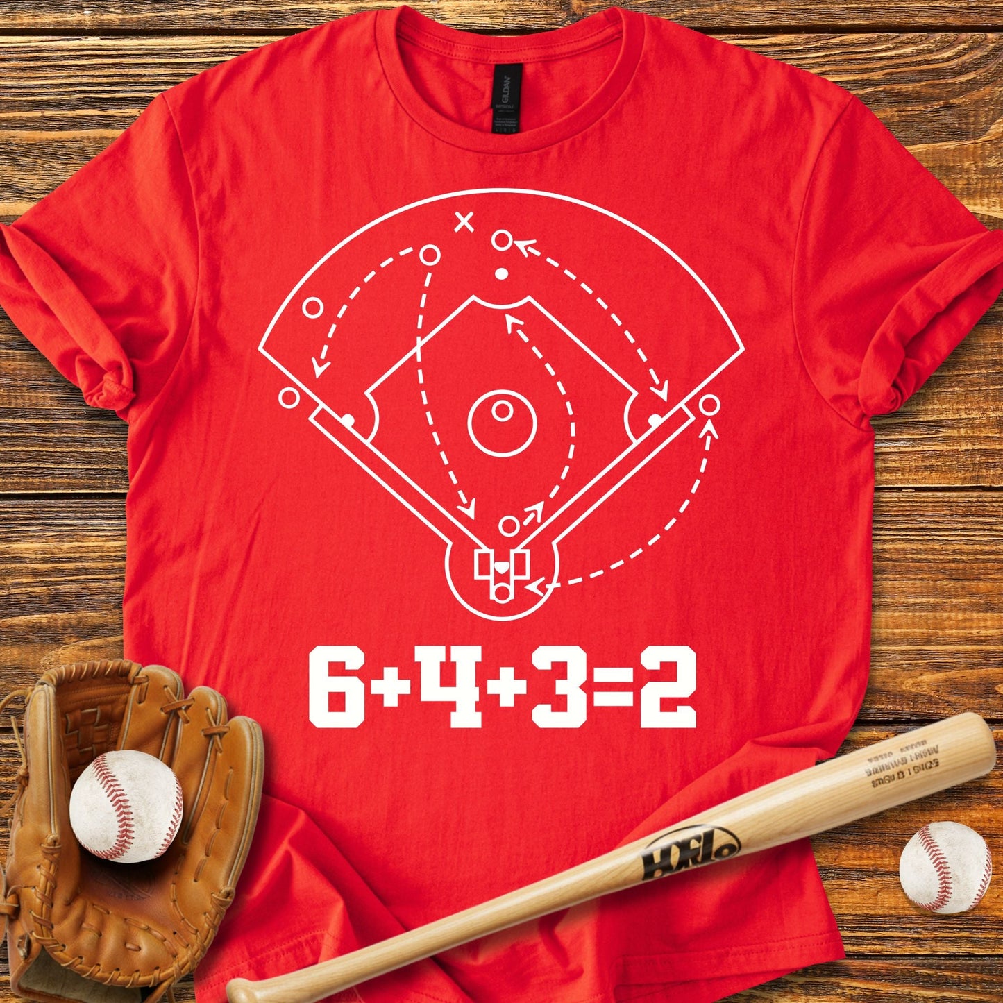 6 4 3 2 Double Play T-shirt - HomeRun PrintsT-Shirt