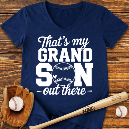 Grandson Out There Ladies V-Neck Tee