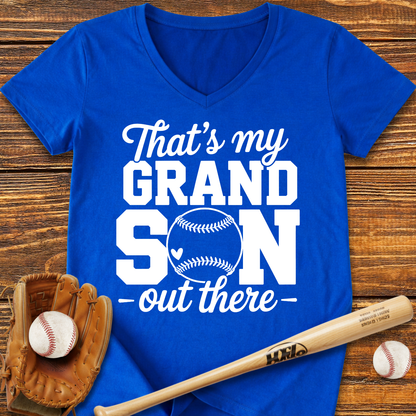 Grandson Out There Ladies V-Neck Tee