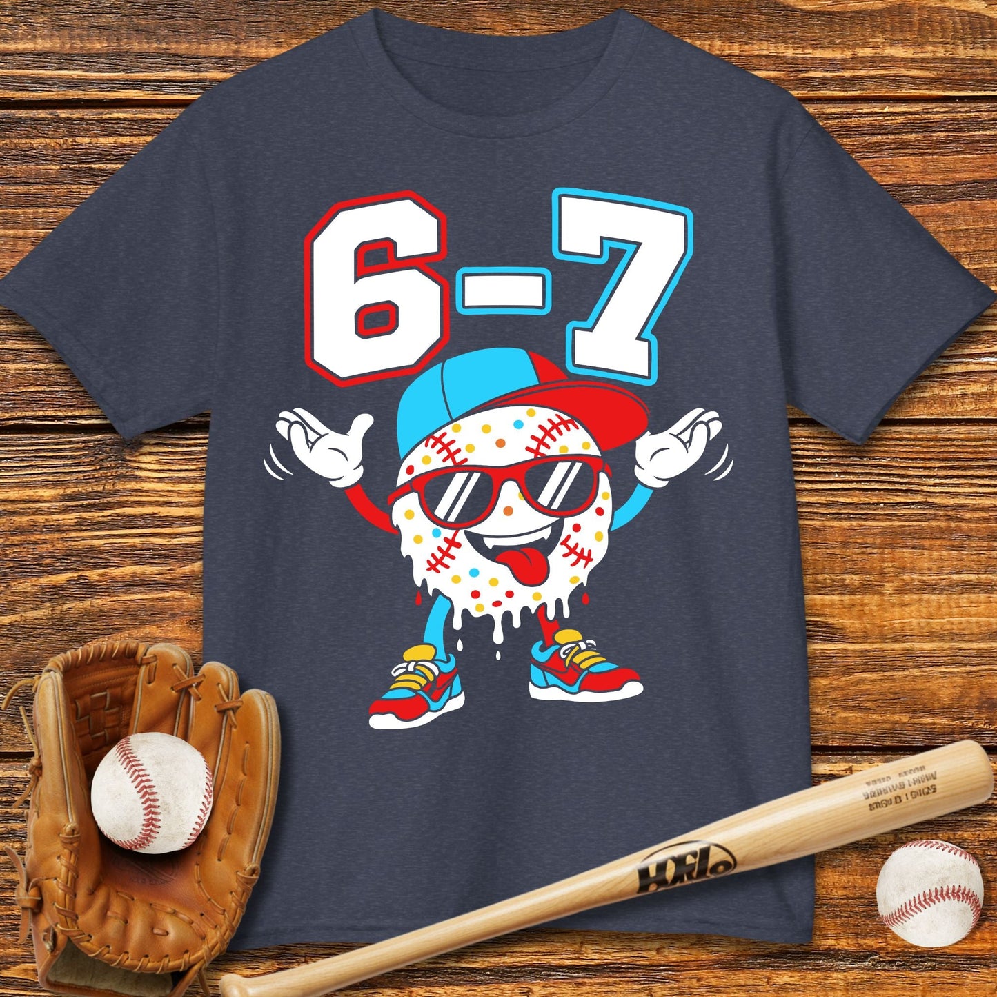 67 Baseball Drip Kids T-shirt - HomeRun PrintsKids clothes