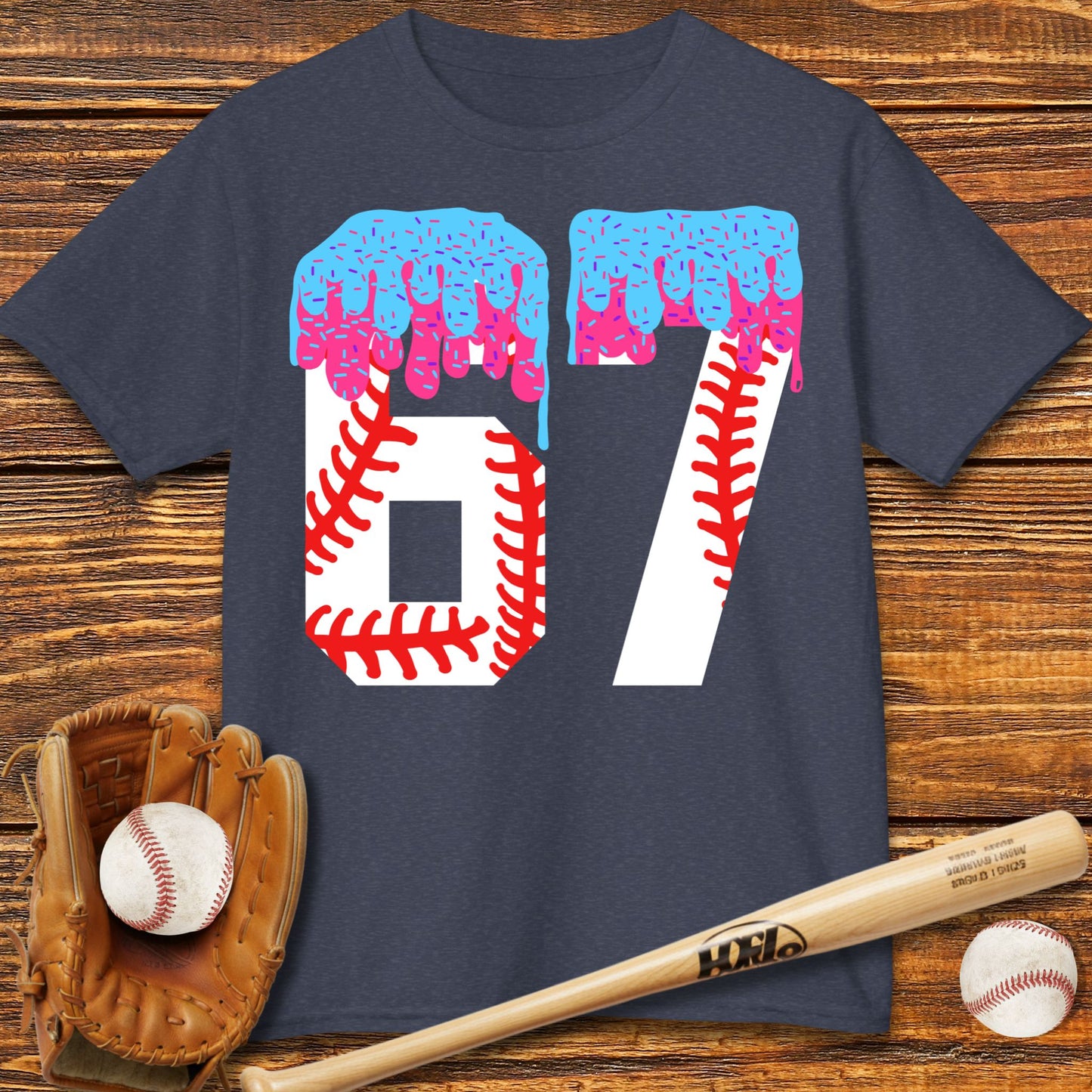 67 Baseball Drip Kids T-shirt - HomeRun PrintsKids clothes