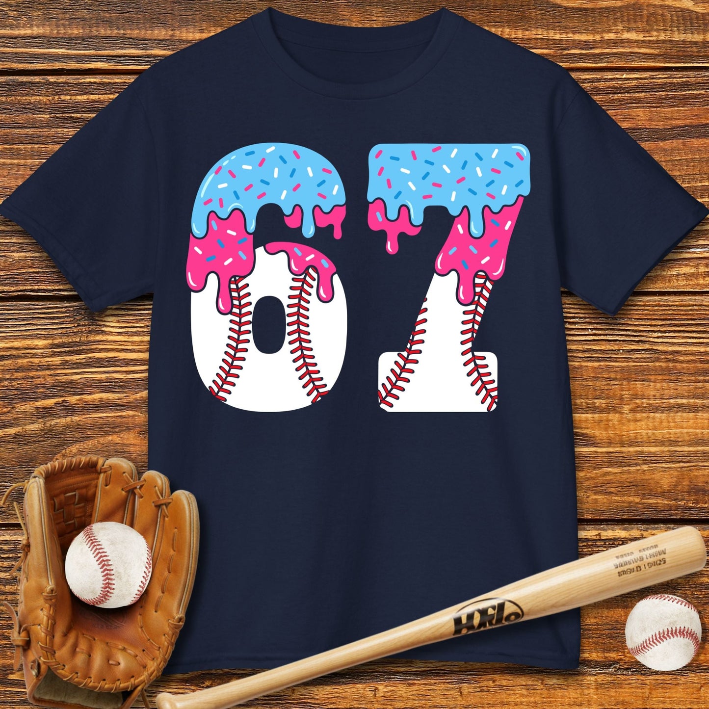 67 Baseball Drip Kids T-shirt - HomeRun PrintsKids clothes