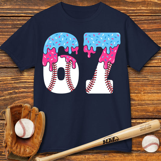67 Baseball Drip Kids T-shirt - HomeRun PrintsKids clothes
